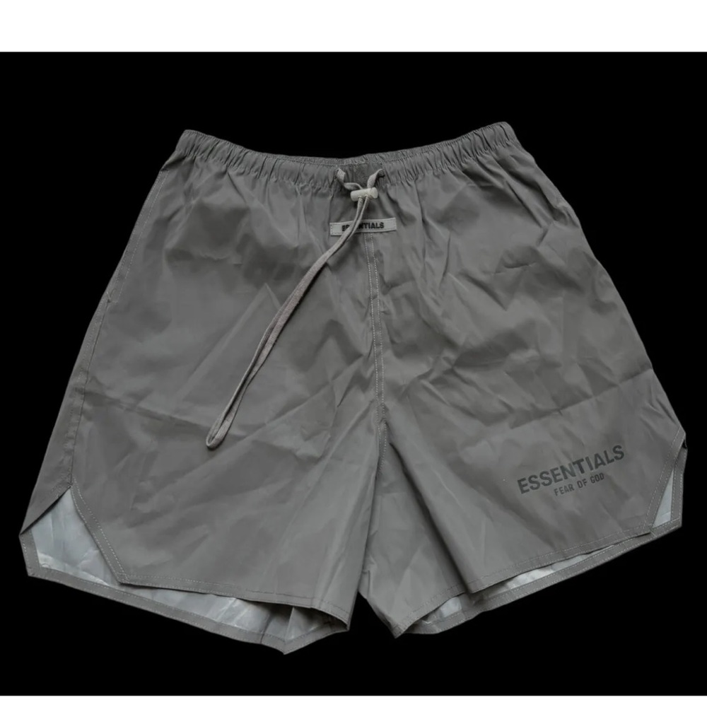 Fear of God Essentials Mens Nylon Volley Shorts Sz Small Reflective Gray